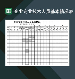 企业技术人员基本情况Excel模板