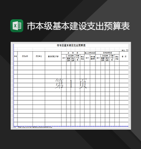 市本级基本建设支出预算表财务统计报表制作Excel模板