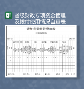 省级财政专项资金管理及拨付使用情况自查表Excel模板