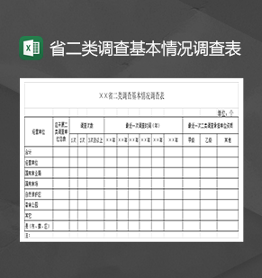 省二类调查基本情况调查表Excel模板