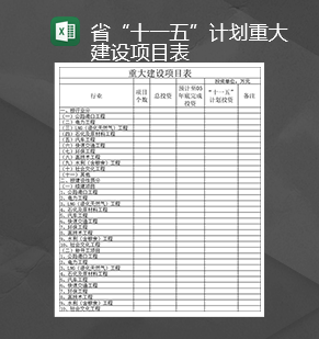 重大建设项目投资记录详情表Excel模板