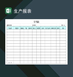 工厂车间生产分析统计报表Excel