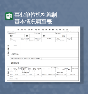 事业单位机构编制基本情况调查表Excel模板