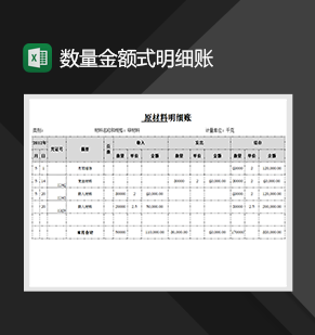 制作数量金额式明细账财务统计报表Excel模板