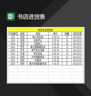书店进货表制作采购管理表格Excel模板