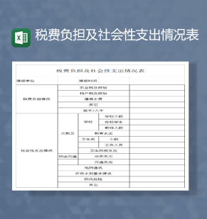 税费负担及社会性支出情况表Excel模板