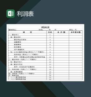 大小型公司经营状况利润表Excel