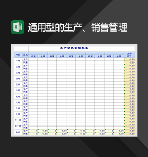 通用型的生产、销售管理表格制作必备Excel模板