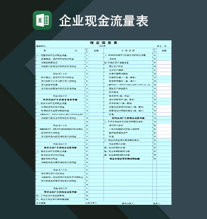 企业单位经营活动产生的现金流量填写表Excel模板