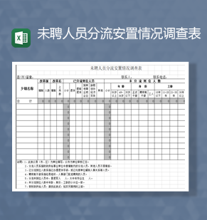 未聘人员分流安置情况调查表Excel模板