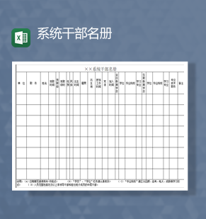 干部名册登记基本信息情况表Excel模板