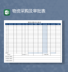 公司物资采购清单审批报表Excel