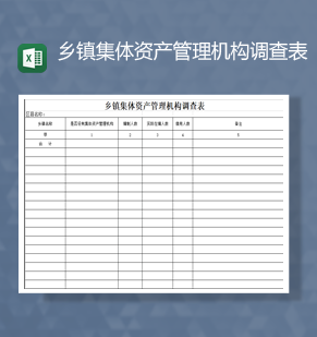 乡镇集体资产管理机构调查表Excel模板