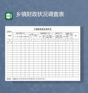 乡镇财政状况调查表财务明细Excel模板