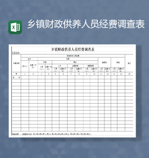 乡镇财政供养人员经费调查表Excel模板