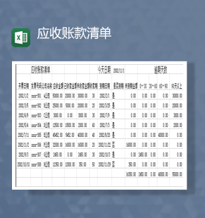 财务报表应收账款清单资金费用明细表Excel模板