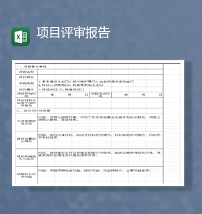 项目资金汇总评审报告审核表Exce