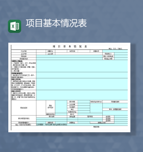 公司产品项目基本详情明细表Excel模板