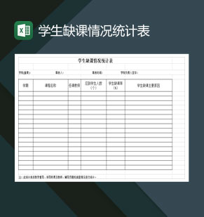 重点高等学校学生缺课情况统计表Excel模板