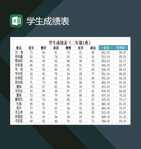 重点高等学校学生成绩表Excel模板