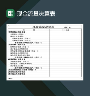 重点高等学校现金流量决算表Excel模板