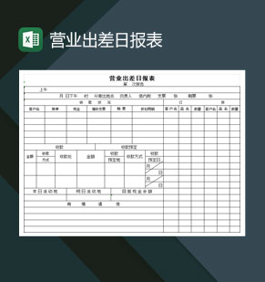 大小型公司营业出差日报表Excel