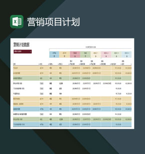 大小型企业营销项目计划表Excel模板