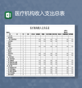 医疗机构收入支出财务汇总报表Ex