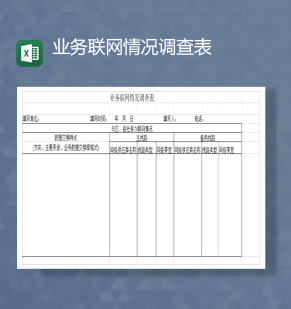 业务联网情况数据统计调查表Exce