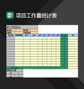 企业公司项目工作量统计表Excel模板