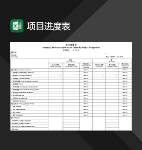 公司项目进度计划情况登记表Exce