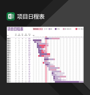 企业公司项目计划进度日程表Exce