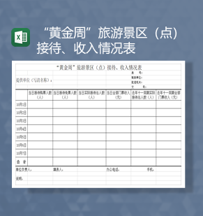 黄金周旅游景区点接待收入情况表