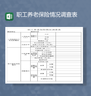 公司职工养老保险情况调查表Excel模板