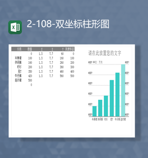 服装类产品库存统计数据对比双标柱形图表Excel模板