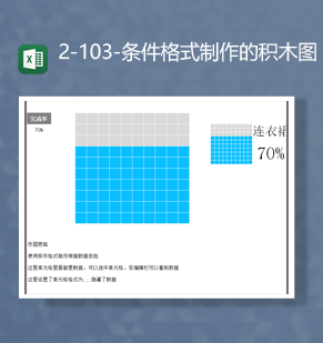 产品数据占比率统计条件格式制作的积木图Excel模板