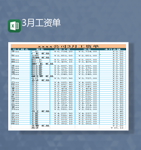 工厂员工数据工资统计详情表Excel模板