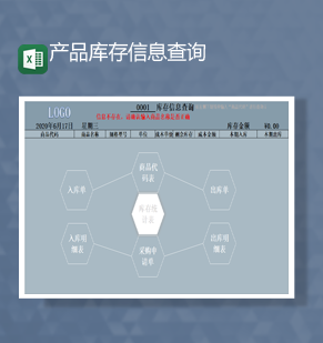 产品库存信息查询统计详情报表Excel模板