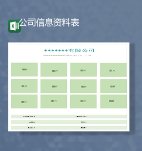 2023年公司介绍信息资料登记联系方式登记报表Excel模板