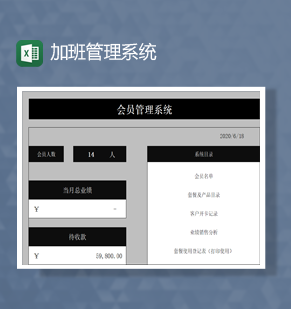 会员管理系统会员消费套餐信息资料管理表Excel模板