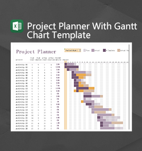 带有甘特图模板的项目计划器 Project Planner With Gantt Chart Template Excel模板