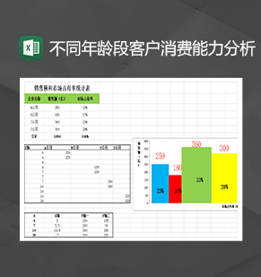 公司不同年龄段客户消费能力分析月报表Excel模板