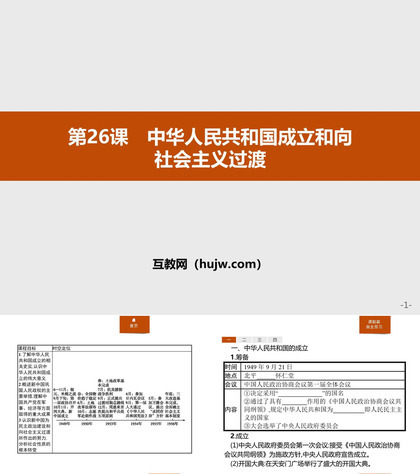 《中华人民共和国成立和向社会主义过渡》PPT教学课件