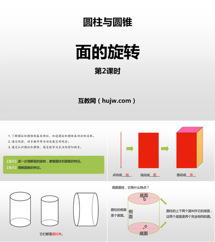 《面的旋转》圆柱与圆锥PPT课件下载(第2课时)