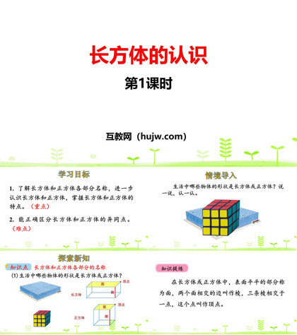 《长方体的认识》长方体(一)PPT课件下载(第1课时)