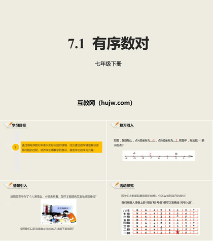 《有序数对》平面直角坐标系PPT下载