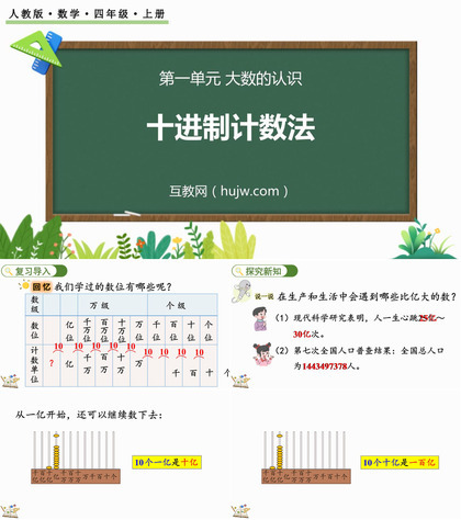 《十进制计数法》大数的认识PPT免费课件