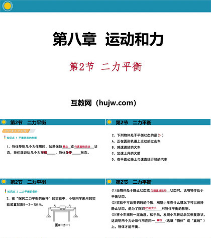 《二力平衡》运动和力PPT教学课件