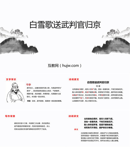 《白雪歌送武判官归京》PPT精品教学课件