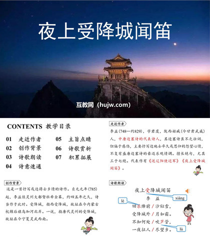 《夜上受降城闻笛》课外古诗词诵读PPT免费课件